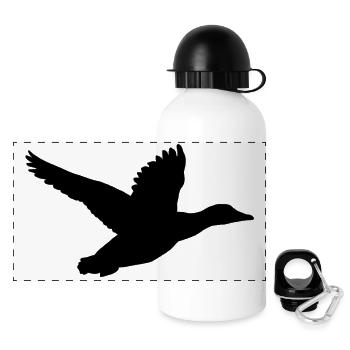 Ente im Flug - Panorama Trinkflasche mit Deckel 500 ml - Weiß - Vorne