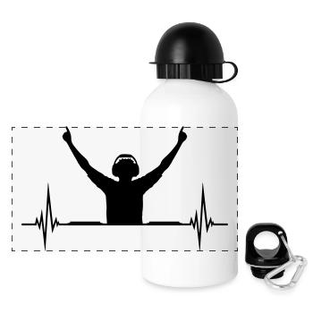 Heartbeat Pulse DJ - Gourde panoramique avec couvercle 500 ml - blanc - Devant