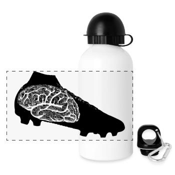 Football boot with brain BRAIN SOCCER - Panoramic Thermal Bottle with Lid 500 ml - white - Front