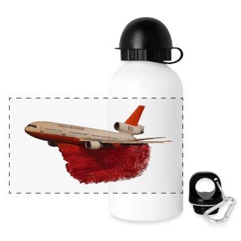 Avion de lutte contre les incendies DC-10 - Gourde panoramique avec couvercle 500 ml - blanc - Devant