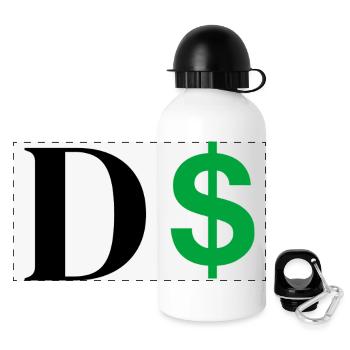 Dollar-Buchstabe - Panorama Trinkflasche mit Deckel 500 ml - Weiß - Vorne