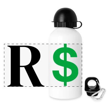 Buchstabe r Dollar - Panorama Trinkflasche mit Deckel 500 ml - Weiß - Vorne
