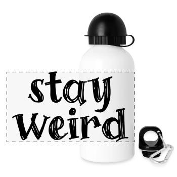 Restez bizarre - Gourde panoramique avec couvercle 500 ml - blanc - Devant