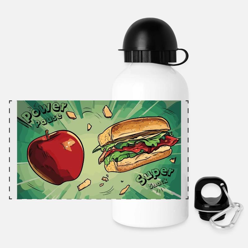 Power break & super snack - Panoramic Thermal Bottle with Lid 500 ml - white