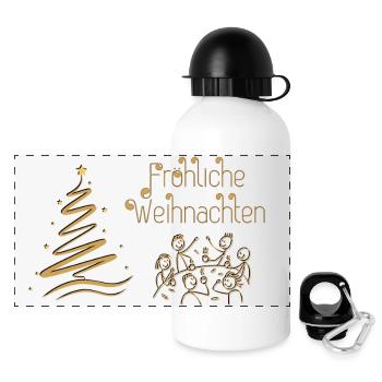 Merry Christmas convivial round in Advent - Panoramic Thermal Bottle with Lid 500 ml - white - Front
