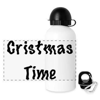 Cristmas Design - Panorama Trinkflasche mit Deckel 500 ml - Weiß - Vorne