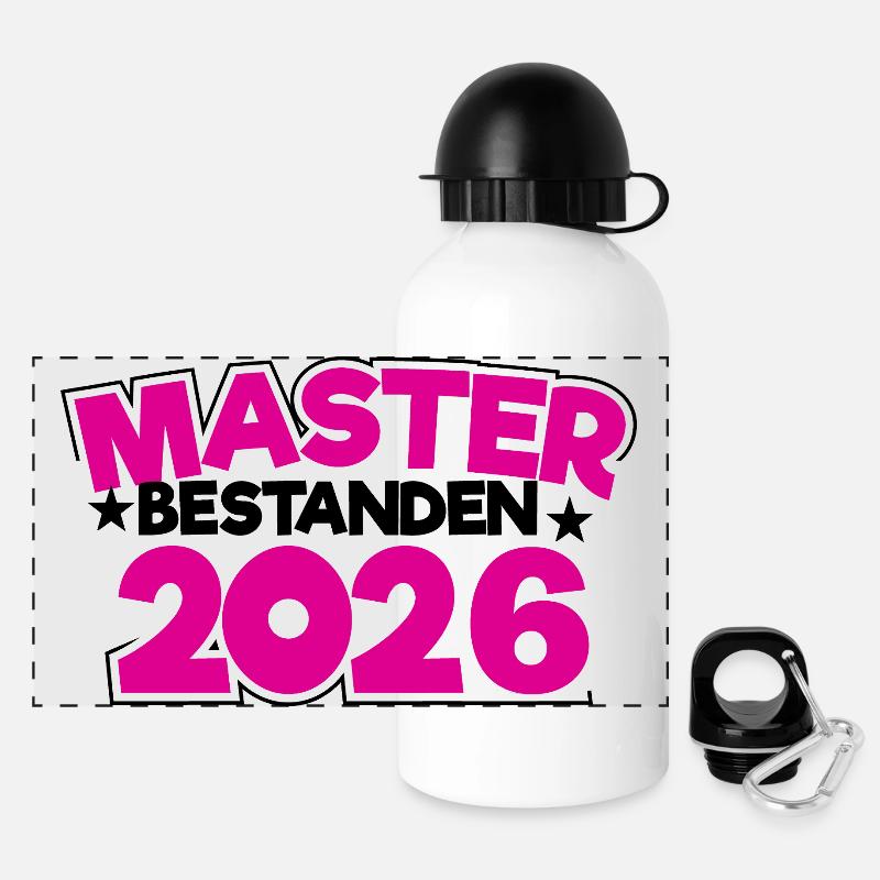Master 2026 Diplôme - Gourde panoramique avec couvercle 500 ml - blanc