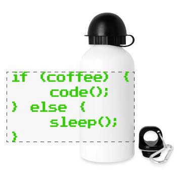 Kein Kaffee Kein Code Programmierer Informatiker - Panorama Trinkflasche mit Deckel 500 ml - Weiß - Vorne
