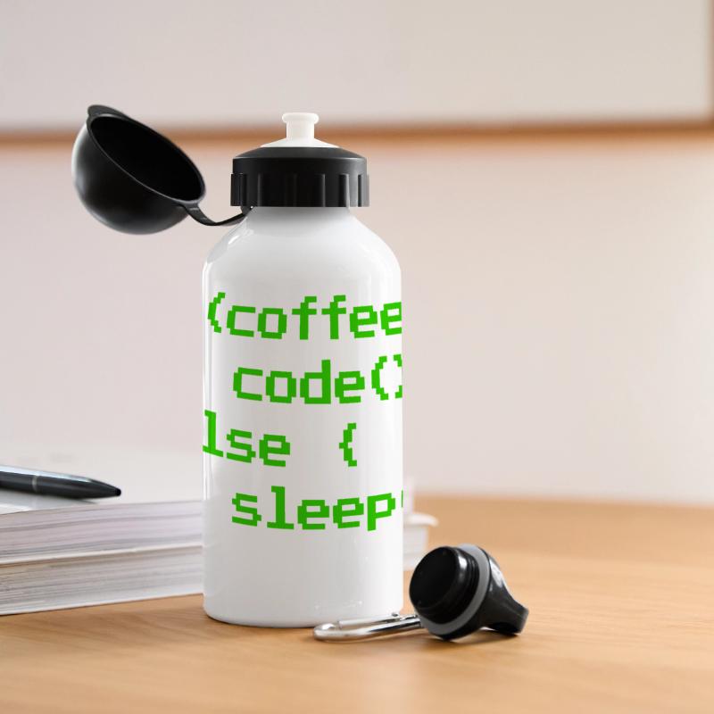 No Coffee No Code Programmeur Informaticien Gourde panoramique avec couvercle 500 ml