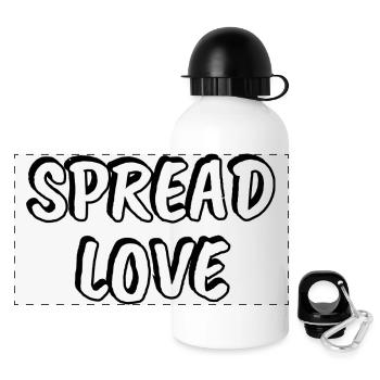 Spread Love Handwritten Typography - Panoramic Thermal Bottle with Lid 500 ml - white - Front