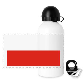 Polen - Panorama Trinkflasche mit Deckel 500 ml - Weiß - Vorne