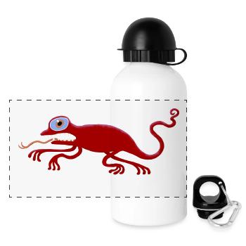 ulkige Echse-rot - Panorama Trinkflasche mit Deckel 500 ml - Weiß - Vorne