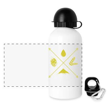 Bier brauen Wasser Hopfen und Malz - Panorama Trinkflasche mit Deckel 500 ml - Weiß - Vorne