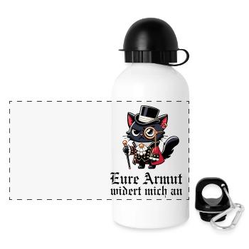 Eure Armut widert mich an – Snob-Katze - Panorama Trinkflasche mit Deckel 500 ml - Weiß - Vorne