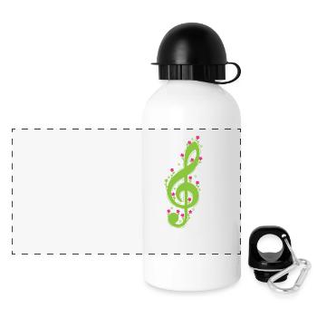 Clef avec musique de fleurs - Gourde panoramique avec couvercle 500 ml - blanc - Devant