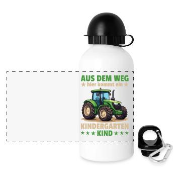 Out of the way here comes a kindergarten child - Panoramic Thermal Bottle with Lid 500 ml - white - Front