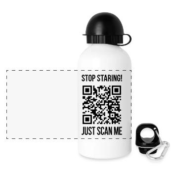 Scannez-moi le code QR pour vous motiver - Gourde panoramique avec couvercle 500 ml - blanc - Devant