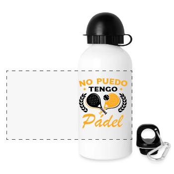 Ich kann nicht, ich habe Padel Tennis Padel Spieler - Panorama Trinkflasche mit Deckel 500 ml - Weiß - Vorne
