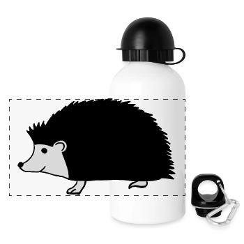 hand drawn hedgehog - Panorama Trinkflasche mit Deckel 500 ml - Weiß - Vorne