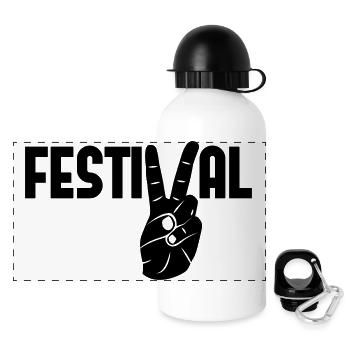 festival peace Musik Konzerte Party feiern - Panorama Trinkflasche mit Deckel 500 ml - Weiß - Vorne