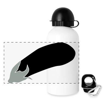 aubergine - Gourde panoramique avec couvercle 500 ml - blanc - Devant