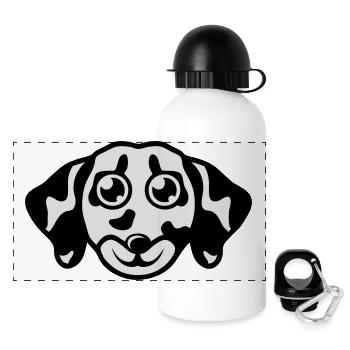chien dalmatien dessin enfant animaux - Gourde panoramique avec couvercle 500 ml - blanc - Devant