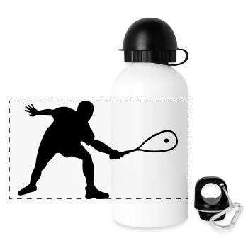 dessin vecteur joueur de squash - Gourde panoramique avec couvercle 500 ml - blanc - Devant