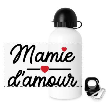 Mamie d'amour - Gourde panoramique avec couvercle 500 ml - blanc - Devant
