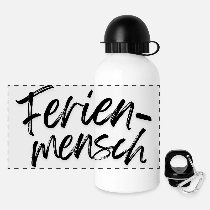 🌴 Ferienmensch – Urlaubsfeeling - Panorama Trinkflasche mit Deckel 500 ml - Weiß