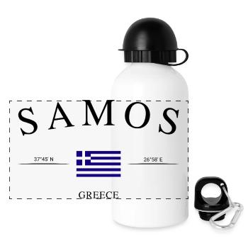 Samos, Grèce – Souvenir et cadeau de vacances - Gourde panoramique avec couvercle 500 ml - blanc - Devant