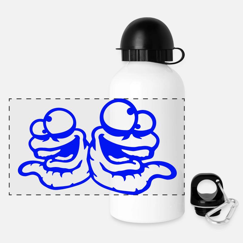 Worms Laughing Duo Crazy Squinting Silly Team - Panoramic Thermal Bottle with Lid 500 ml - white