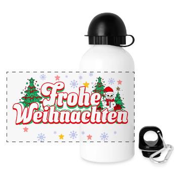 Merry Christmas - Panoramic Thermal Bottle with Lid 500 ml - white - Front