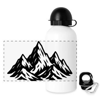 Berge Symbol Mountains - Panoramic Thermal Bottle with Lid 500 ml - white - Front
