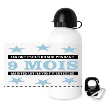 9 Monate - Panorama Trinkflasche mit Deckel 500 ml - Weiß - Vorne