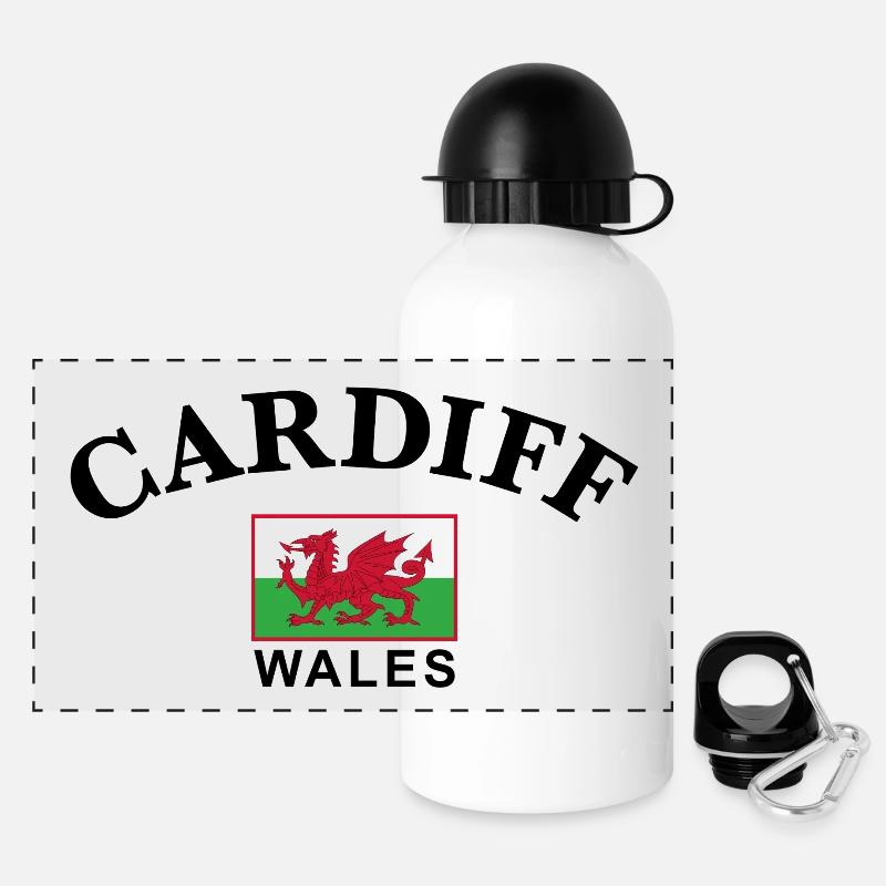 Cardiff, Wales - Panoramic Thermal Bottle with Lid 500 ml - white