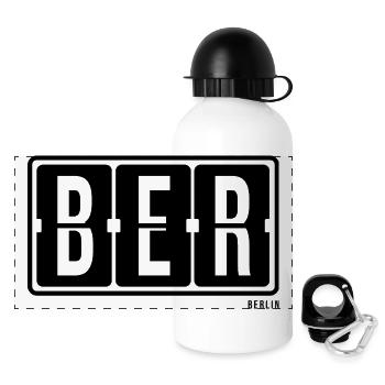 Berlin BER, city Hoodie, Tasche Souvenir - Panorama Trinkflasche mit Deckel 500 ml - Weiß - Vorne