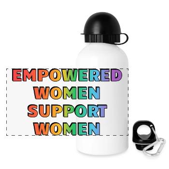 Les femmes autonomes soutiennent les femmes - Gourde panoramique avec couvercle 500 ml - blanc - Devant