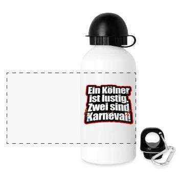 A Cologne est drôle deux sont carnaval jeck Cologne - Gourde panoramique avec couvercle 500 ml - blanc - Devant