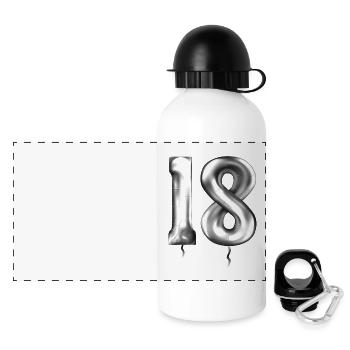 18. Geburtstag Ballons Geburtstagsballons 18 Jahre - Panorama Trinkflasche mit Deckel 500 ml - Weiß - Vorne
