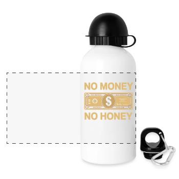 Pas d’argent pas de miel Ironique Argent Dire Fête - Gourde panoramique avec couvercle 500 ml - blanc - Devant