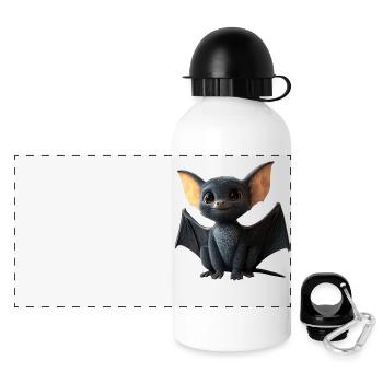 Fledermaus Flughund Vampir Bat Süße Fledemäuse - Panorama Trinkflasche mit Deckel 500 ml - Weiß - Vorne