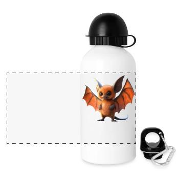 Fledermaus Flughund Vampir Bat Süße Fledemäuse - Panorama Trinkflasche mit Deckel 500 ml - Weiß - Vorne