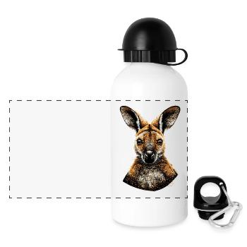 Wallaby Australia Outback Wild Sweet Kangaroo - Panoramic Thermal Bottle with Lid 500 ml - white - Front