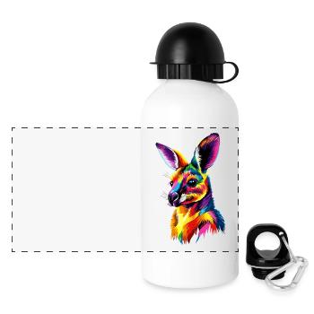 Wallaby Australia Outback Wild Sweet Kangaroo - Panoramic Thermal Bottle with Lid 500 ml - white - Front
