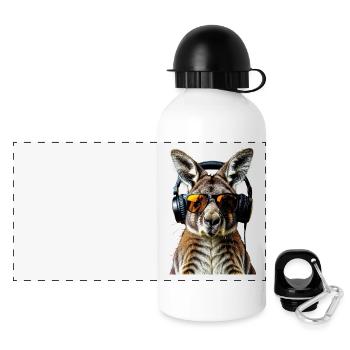Wallaby Australia Outback Wild Sweet Kangaroo - Panoramic Thermal Bottle with Lid 500 ml - white - Front