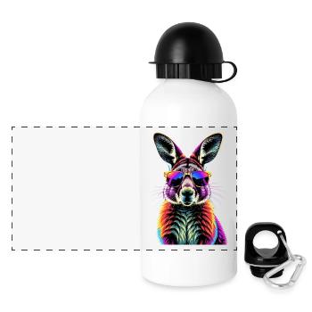 Wallaby Australia Outback Wild Sweet Kangaroo - Panoramic Thermal Bottle with Lid 500 ml - white - Front
