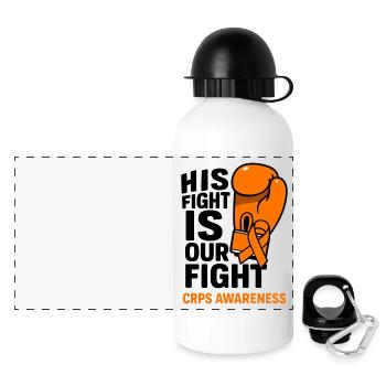 Son combat est notre combat – CRPS Reconnaissance - Gourde panoramique avec couvercle 500 ml - blanc - Devant