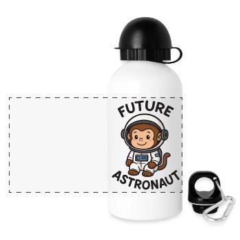 Künftiger Astronaut – süßer Affe im Raumanzug - Panorama Trinkflasche mit Deckel 500 ml - Weiß - Vorne