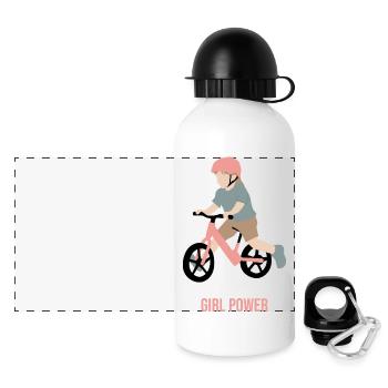 Frauenpower - Panorama Trinkflasche mit Deckel 500 ml - Weiß - Vorne