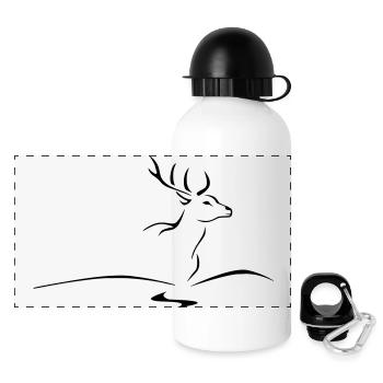 Jagd Schnitzerei Peter - Panorama Trinkflasche mit Deckel 500 ml - Weiß - Vorne